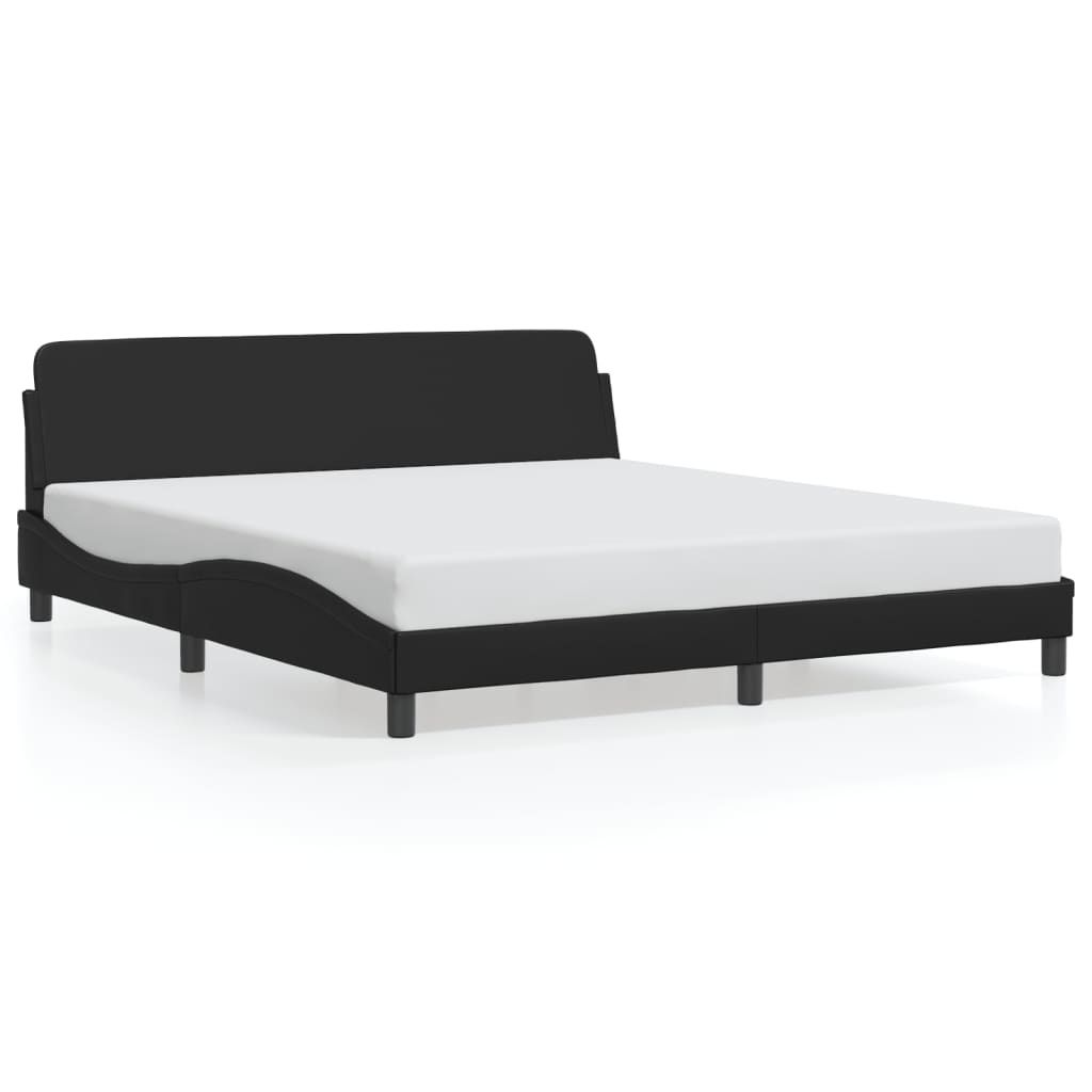 Zwart Kunstleren Bedframe 180x200 - 35% Korting! Zo Goed Als Nieuw