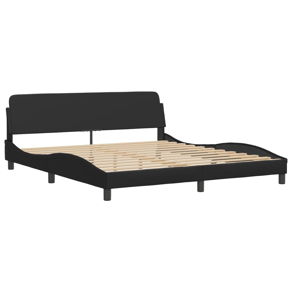 Zwart Kunstleren Bedframe 180x200 - 35% Korting! Zo Goed Als Nieuw