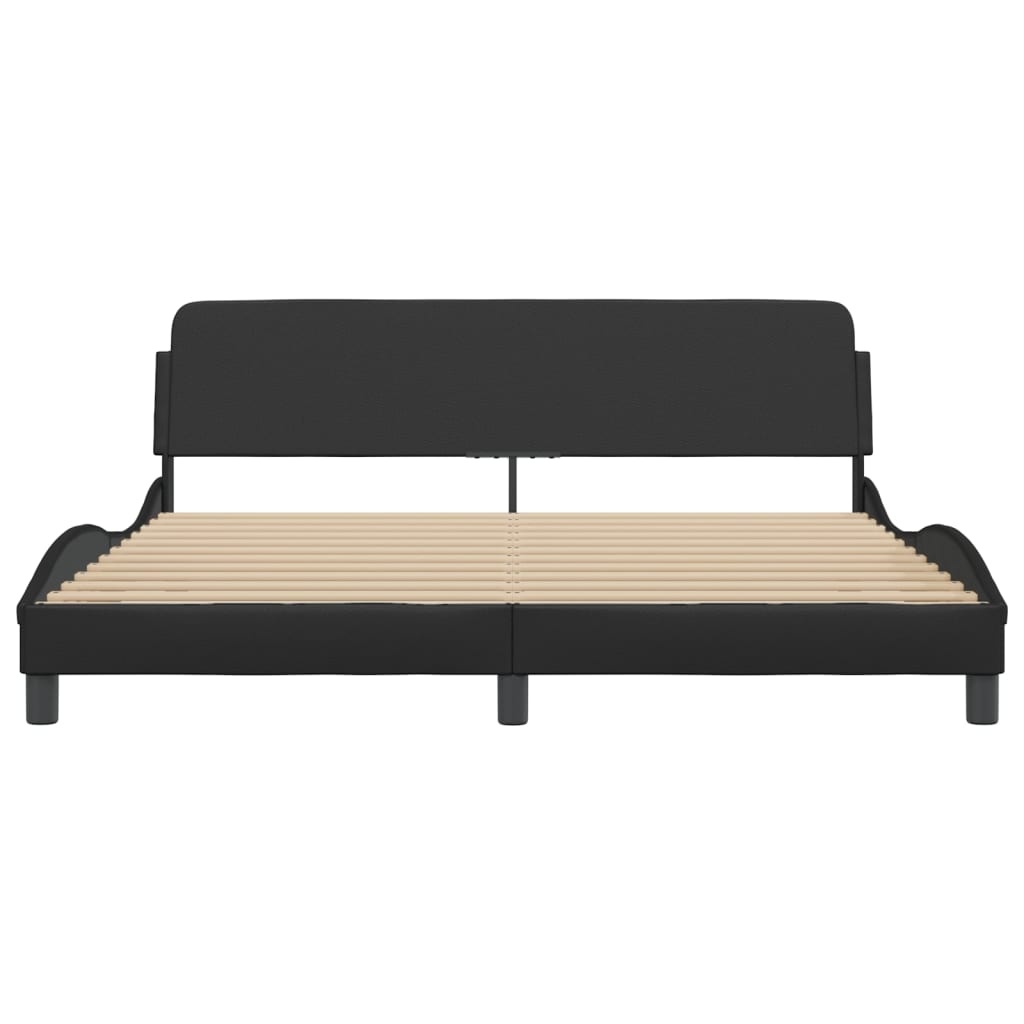 Zwart Kunstleren Bedframe 180x200 - 35% Korting! Zo Goed Als Nieuw