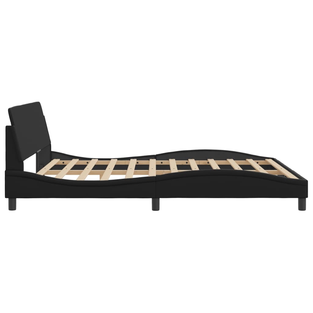 Zwart Kunstleren Bedframe 180x200 - 35% Korting! Zo Goed Als Nieuw