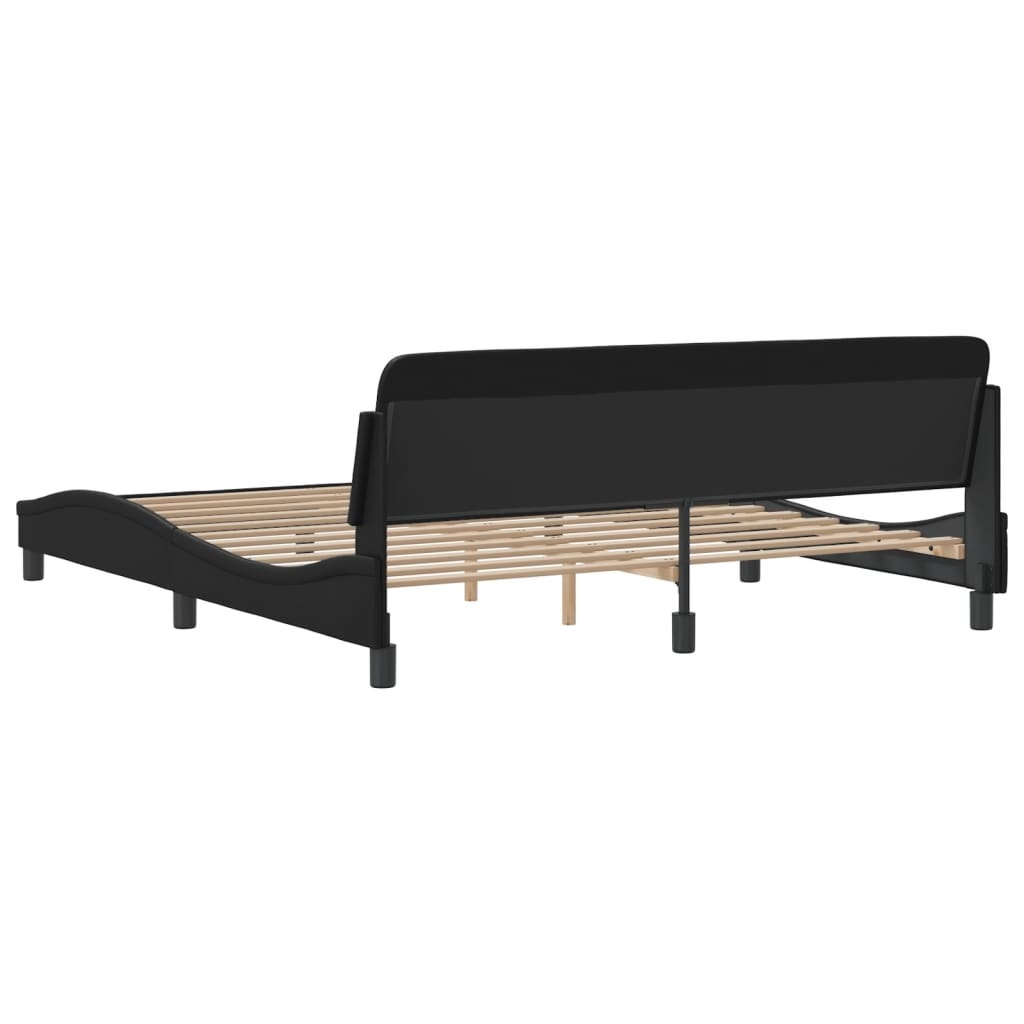 Zwart Kunstleren Bedframe 180x200 - 35% Korting! Zo Goed Als Nieuw