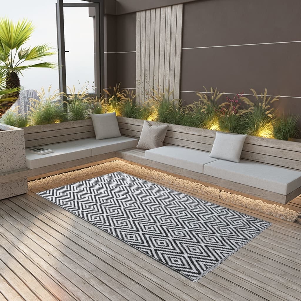 vidaXL Buitenkleed ARAKIL 160x230 Wit/Zwart -35% Korting!
