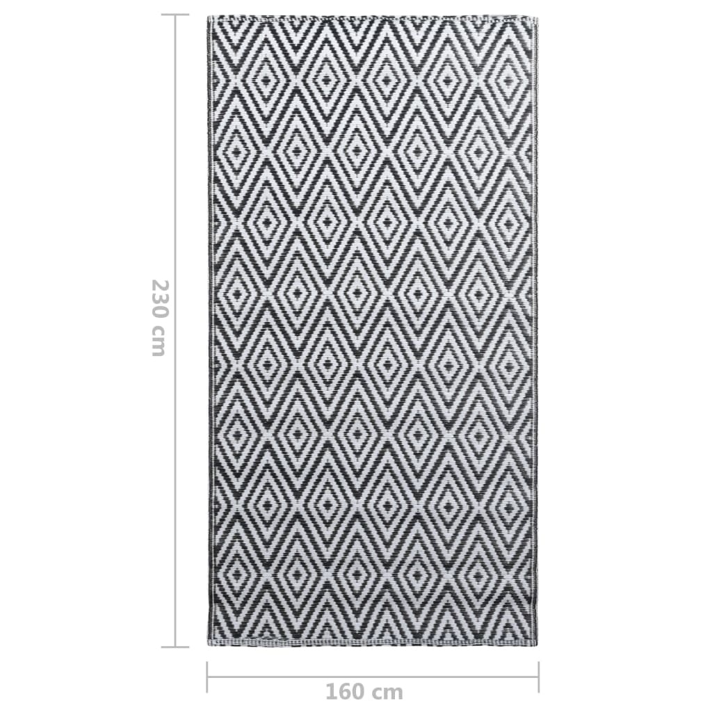 vidaXL Buitenkleed ARAKIL 160x230 Wit/Zwart -35% Korting!