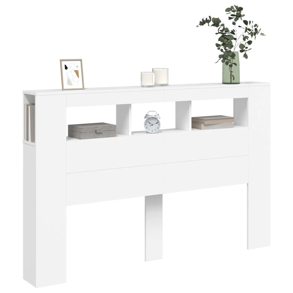 vidaXL LED Hoofdeinde 160cm Wit - Zo Goed Als Nieuw! 35% Korting