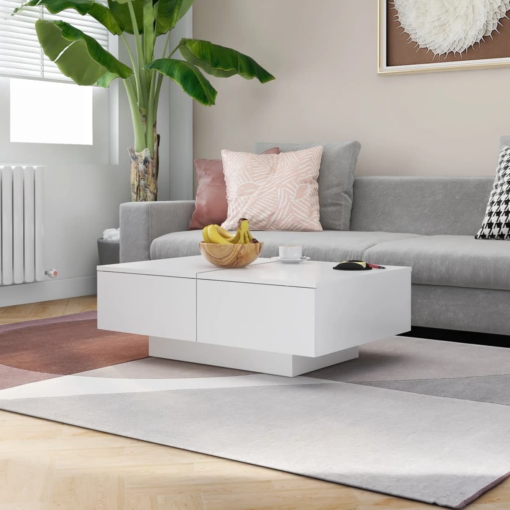 Salontafel Wit Hout 90x60cm - 35% Korting! (Retour)