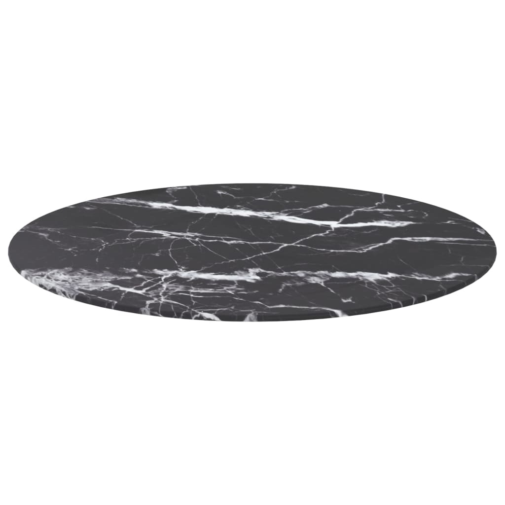 vidaXL Tafelblad Ø70cm Zwart Marmerlook - 35% Korting!