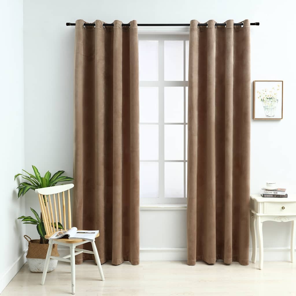 VidaXL Fluwelen Gordijnen Beige 140x245cm (2 st) -35% Korting!
