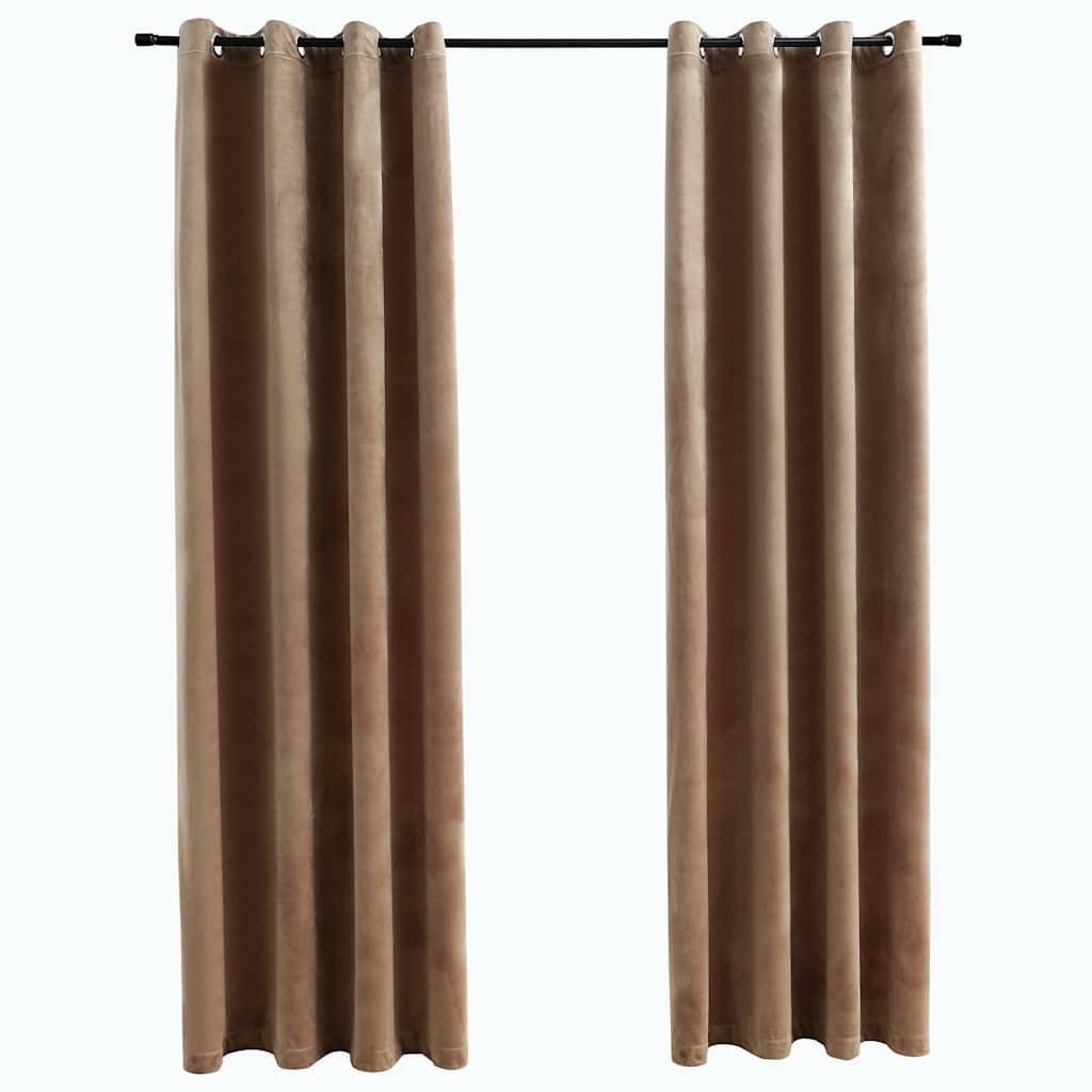 VidaXL Fluwelen Gordijnen Beige 140x245cm (2 st) -35% Korting!