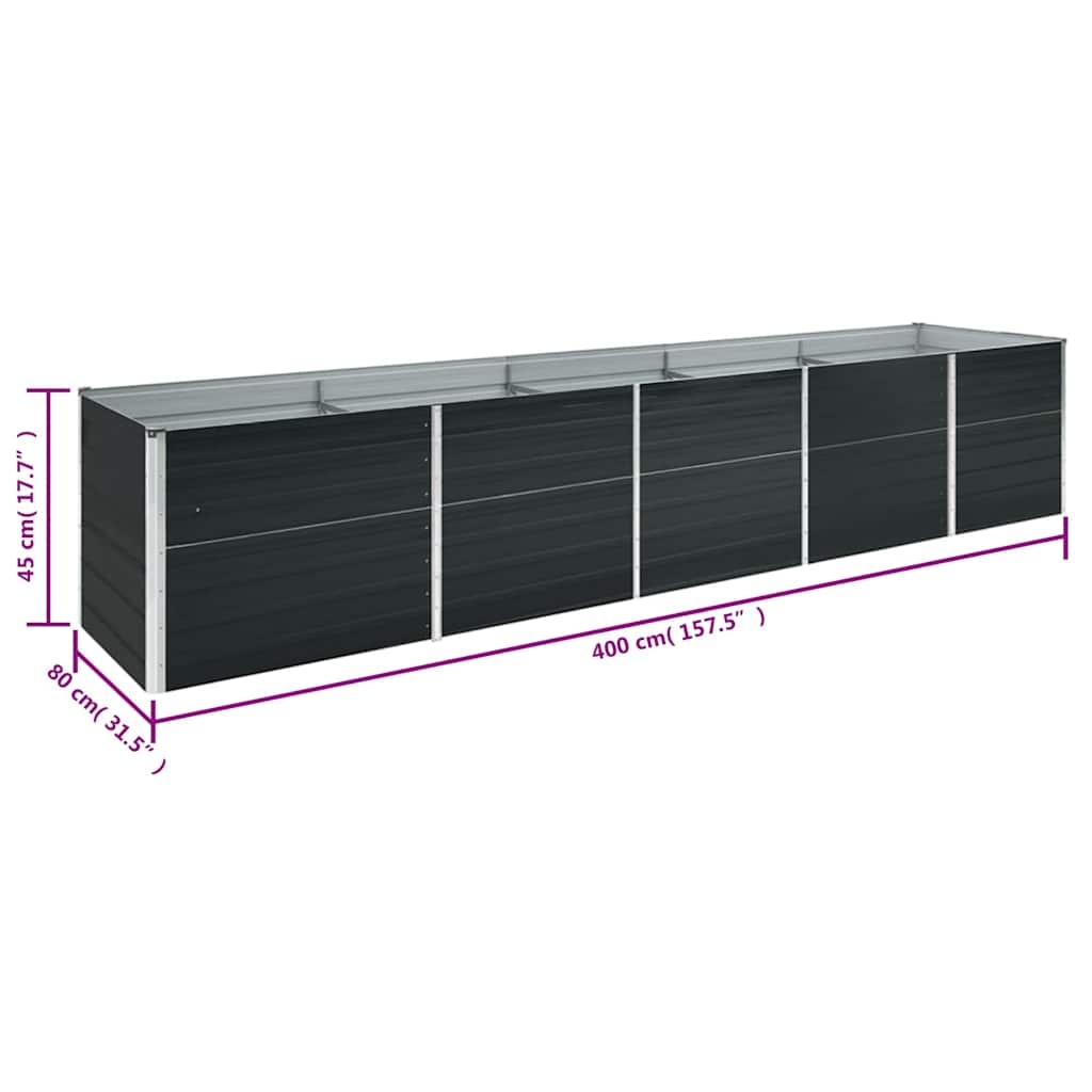 VidaXL Verhoogde Plantenbak 400cm Antraciet - 35% Korting!