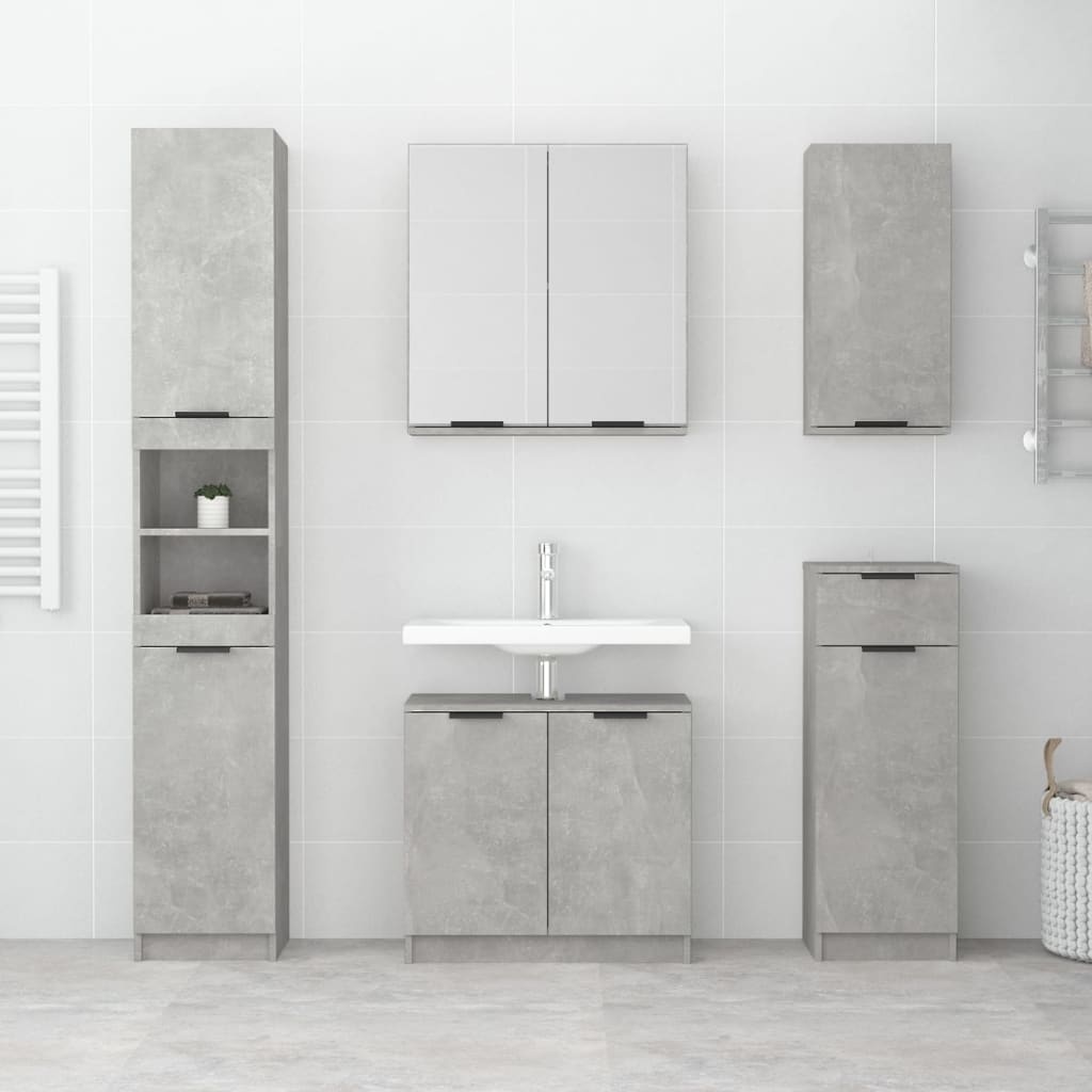 Badkamerkast met Spiegel Betongrijs 64cm - 35% Korting!