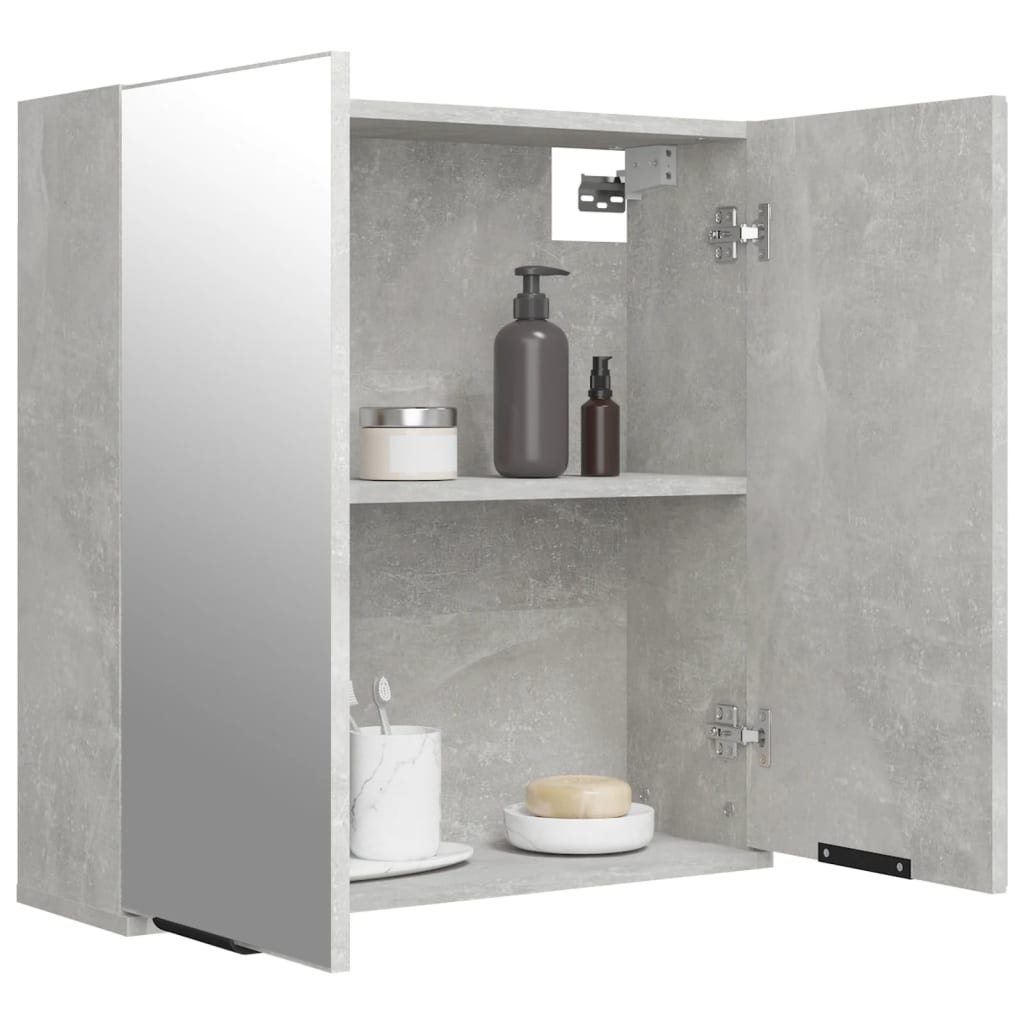 Badkamerkast met Spiegel Betongrijs 64cm - 35% Korting!
