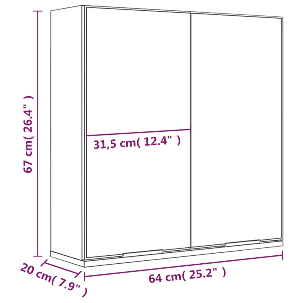 Badkamerkast met Spiegel Betongrijs 64cm - 35% Korting!