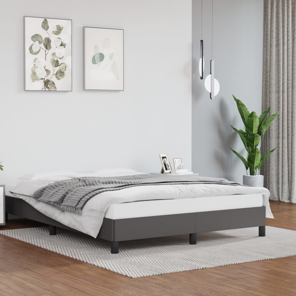 vidaXL Bedframe Kunstleer Grijs 140x190 - Retourdeal! 35% Korting
