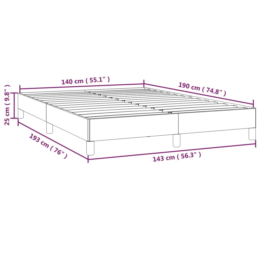 vidaXL Bedframe Kunstleer Grijs 140x190 - Retourdeal! 35% Korting