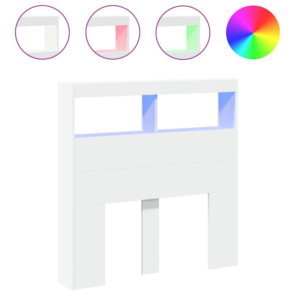 vidaXL Hoofdbordkast LED 100cm Wit - 55% Korting! (Lichte schade)