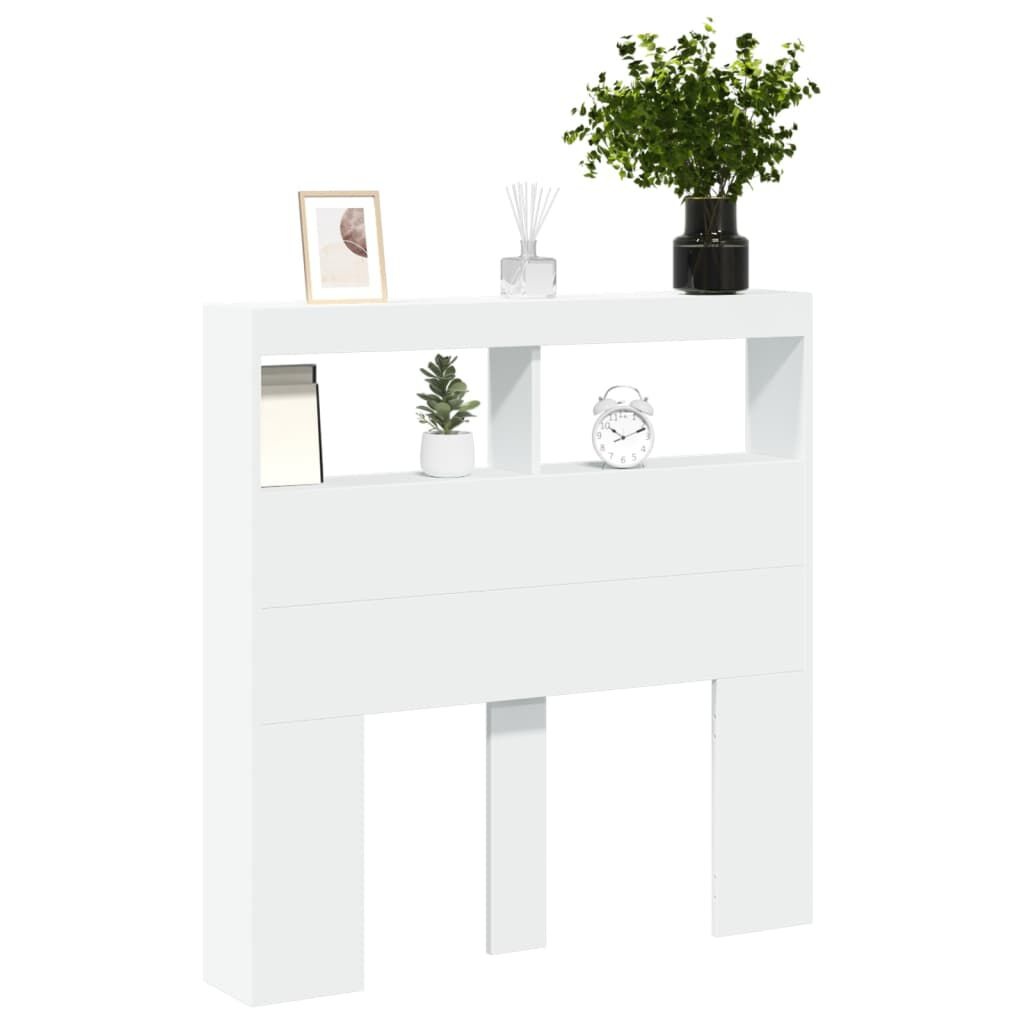 vidaXL Hoofdbordkast LED 100cm Wit - 55% Korting! (Lichte schade)