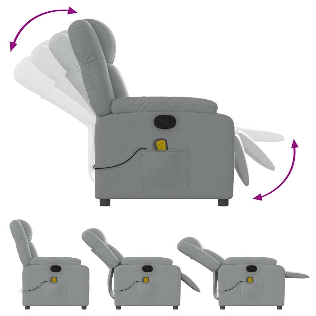 vidaXL Massagestoel Lichtgrijs - Verstelbaar & Comfortabel - 35% Korting!