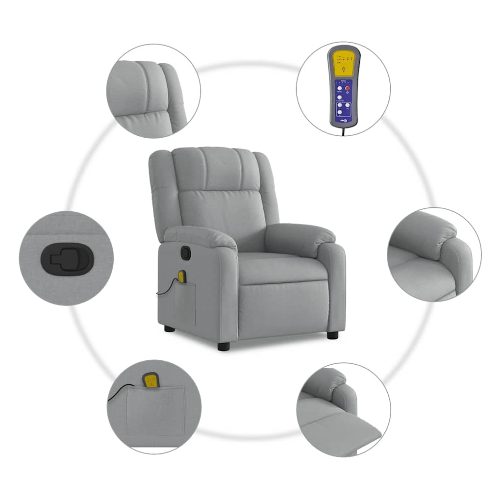vidaXL Massagestoel Lichtgrijs - Verstelbaar & Comfortabel - 35% Korting!