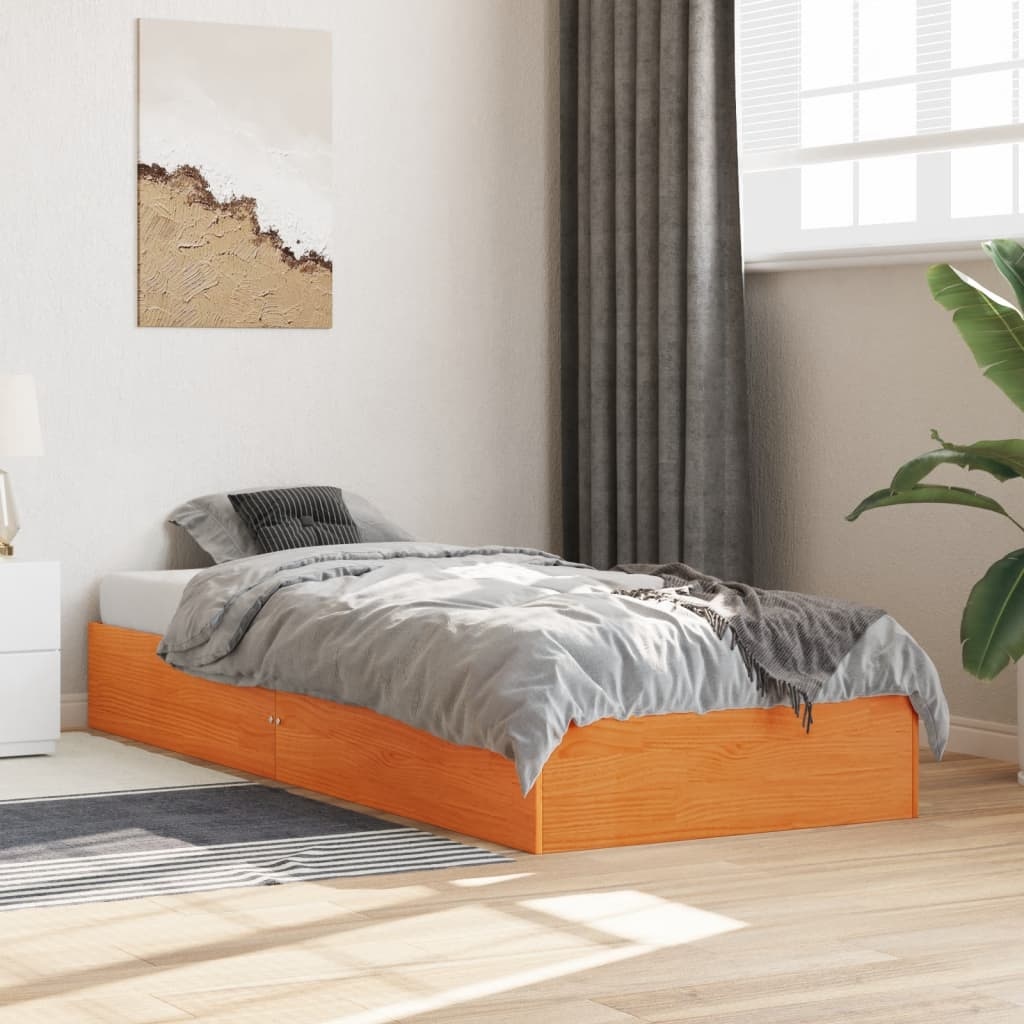 Grenen Bedframe 90x190 cm Wasbruin - 35% Korting!
