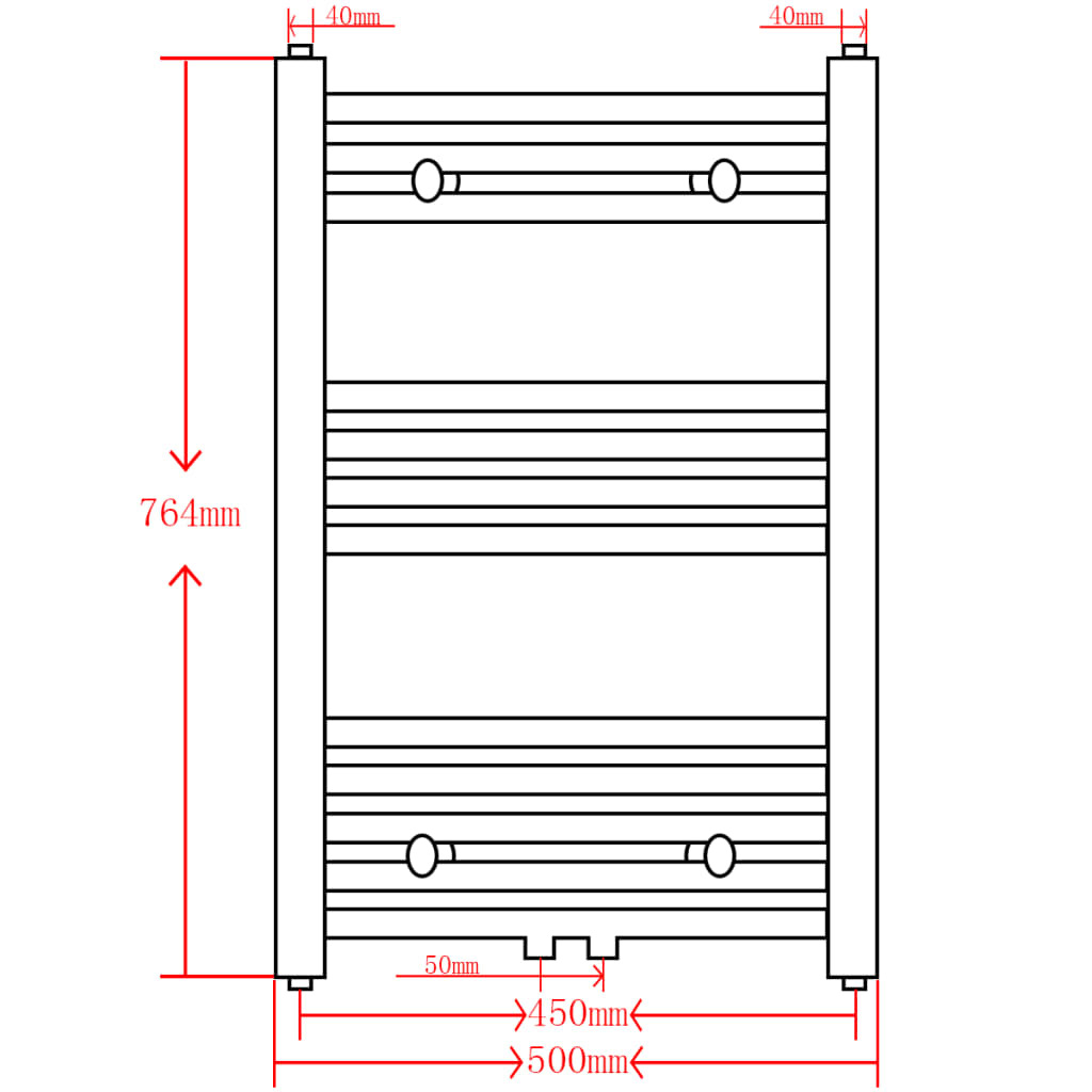 vidaXL Radiator Handdoekenrek Grijs 50x76cm -35% Korting!