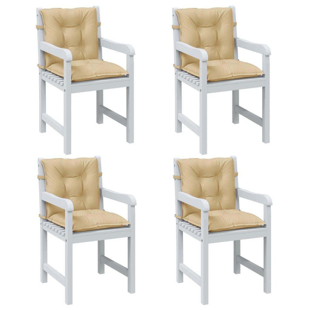 vidaXL Stoelkussens 4st Beige - Lage Rug - 35% Korting!