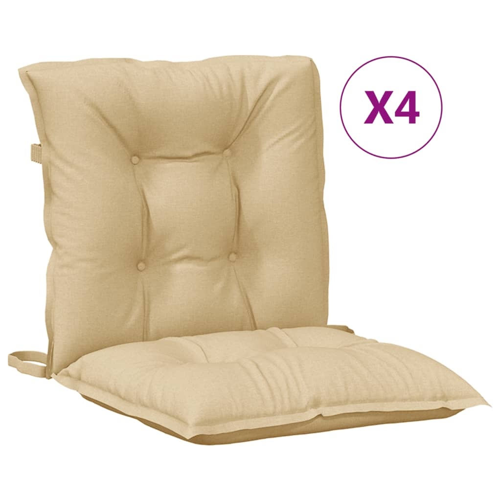 vidaXL Stoelkussens 4st Beige - Lage Rug - 35% Korting!