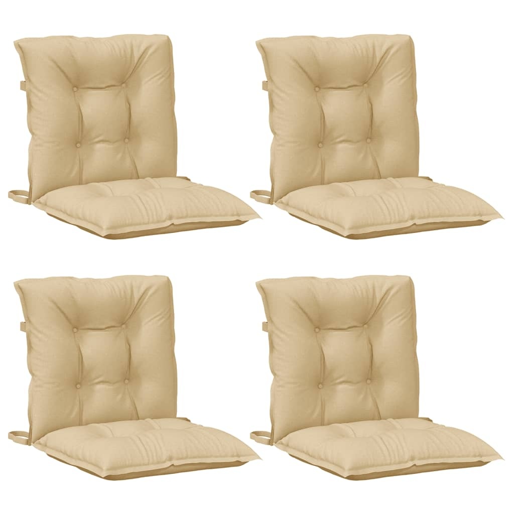 vidaXL Stoelkussens 4st Beige - Lage Rug - 35% Korting!