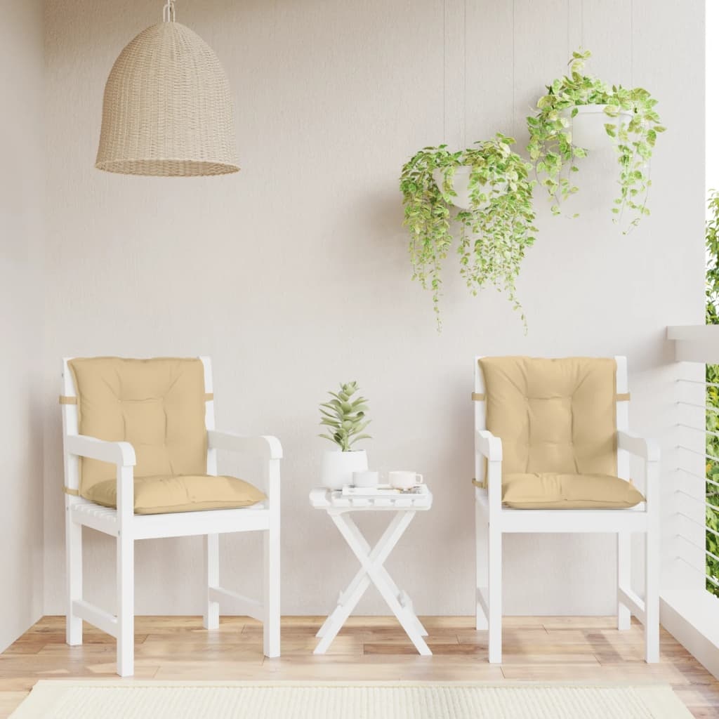 vidaXL Stoelkussens 4st Beige - Lage Rug - 35% Korting!