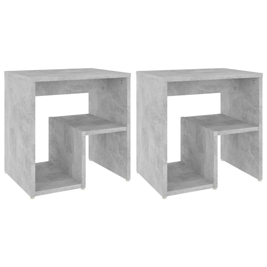 vidaXL Nachtkastjes (2x) Betongrijs - 35% Korting!