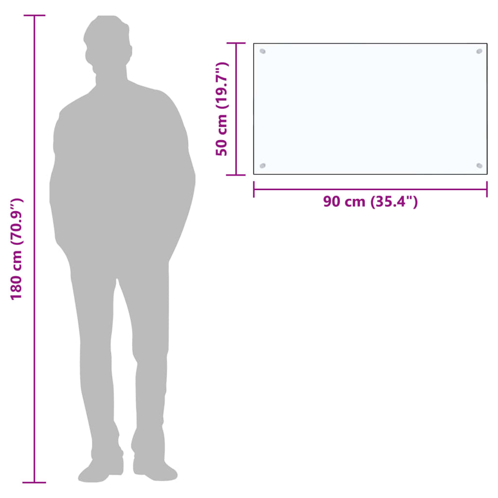 vidaXL Glazen Spatscherm 90x50cm - 35% Korting!