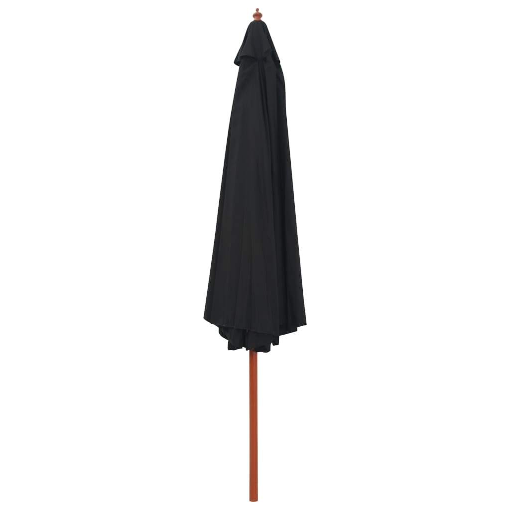 vidaXL Parasol Zwart 350cm Hout - 35% Korting!