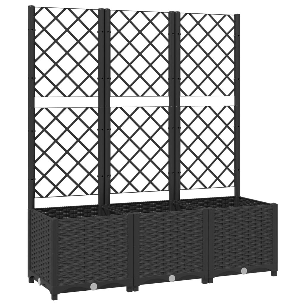 vidaXL Plantenbak met Latwerk 120cm Zwart - 35% Korting!