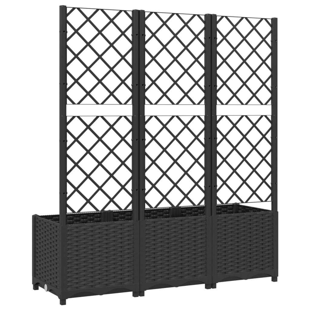 vidaXL Plantenbak met Latwerk 120cm Zwart - 35% Korting!