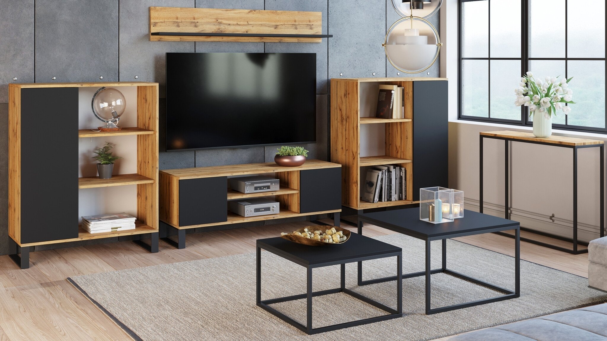Salontafel Set Zwart - Beschadigd - 57% Korting!