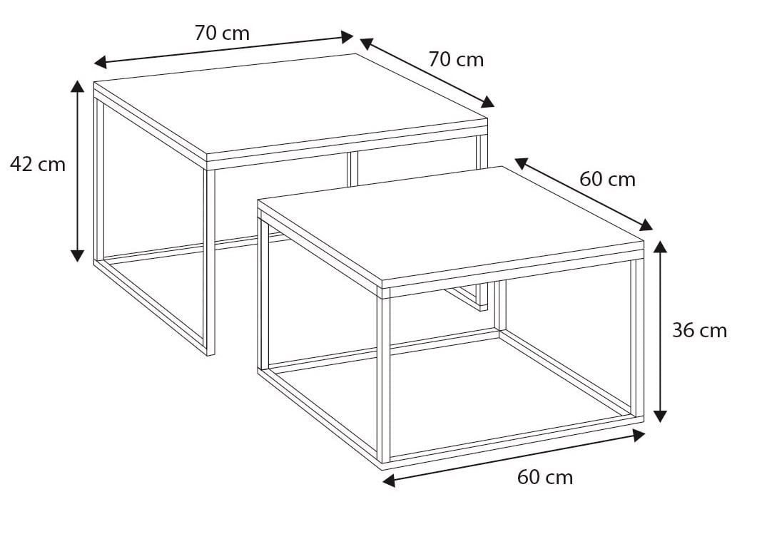 Salontafel Set Zwart - Beschadigd - 57% Korting!