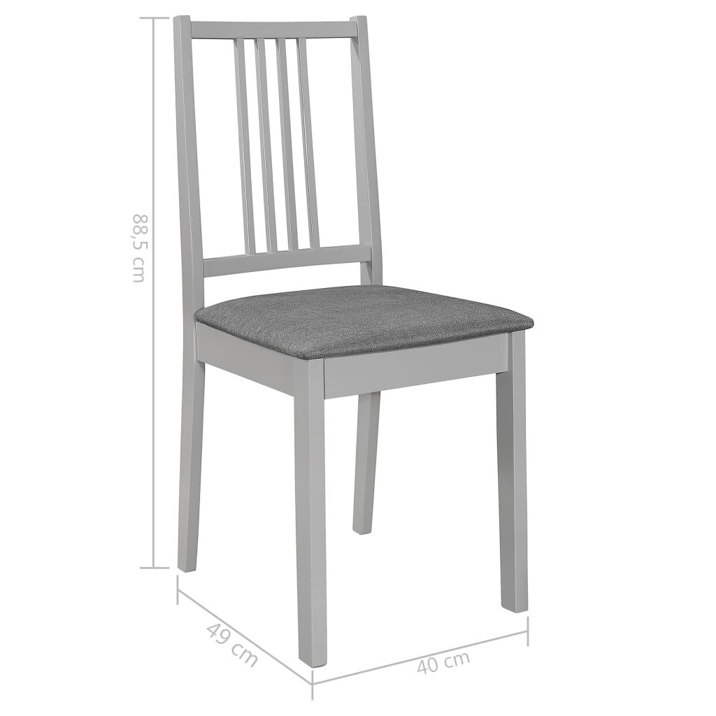 Eetkamerstoelen (4x) Massief Hout Grijs - 41% Korting!