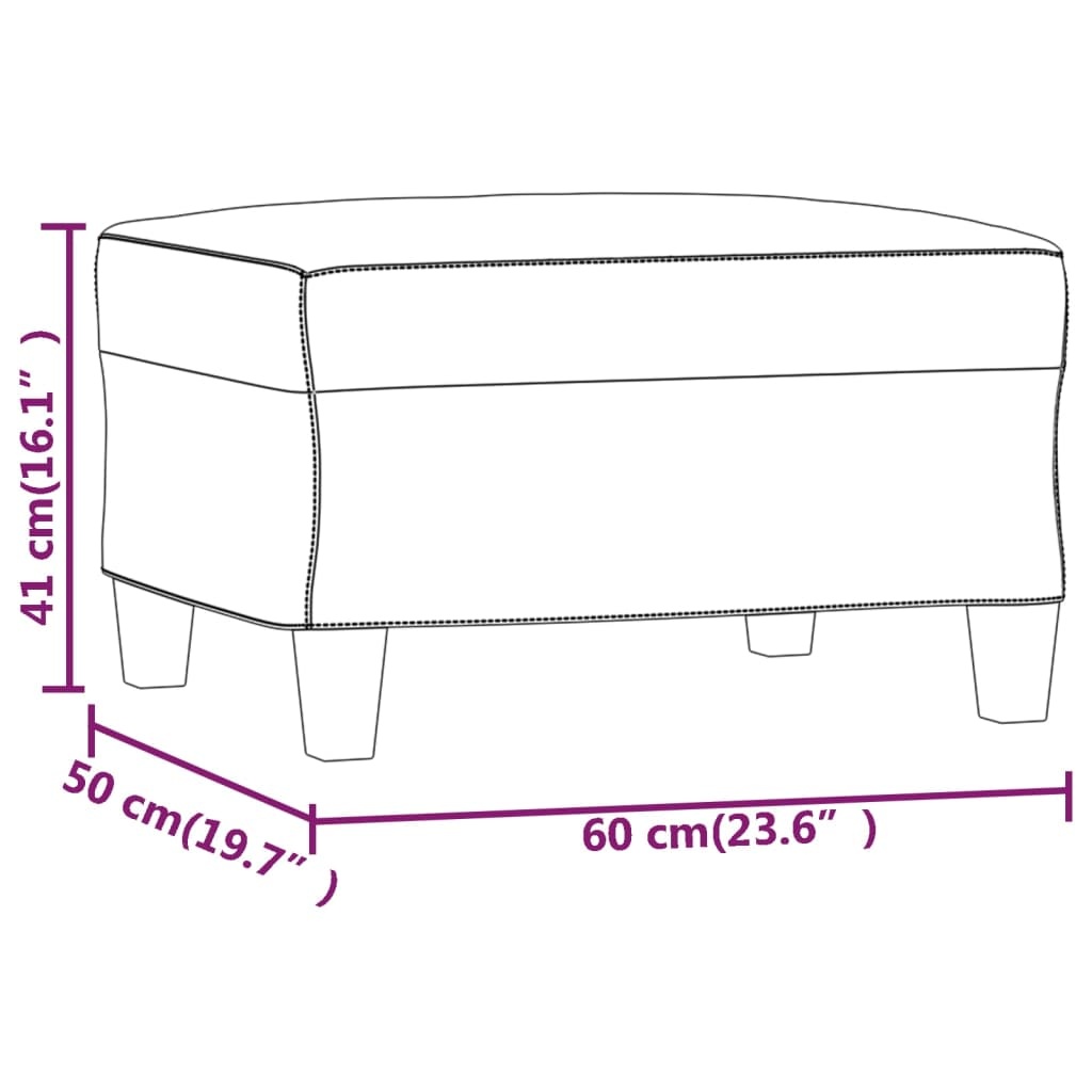 vidaXL Voetenbank Zwart 60x50cm - 35% Korting!
