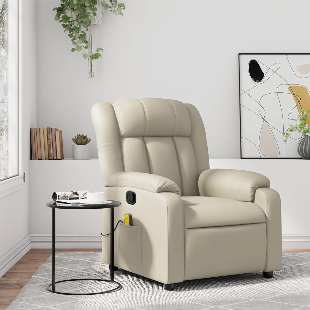 vidaXL Massagestoel Crème Kunstleer - 41% Korting!