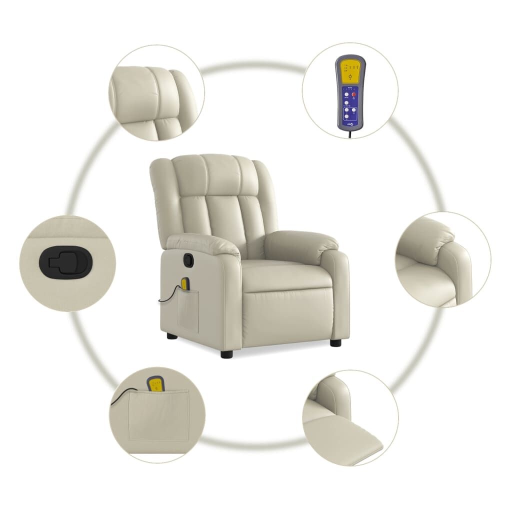 vidaXL Massagestoel Crème Kunstleer - 41% Korting!