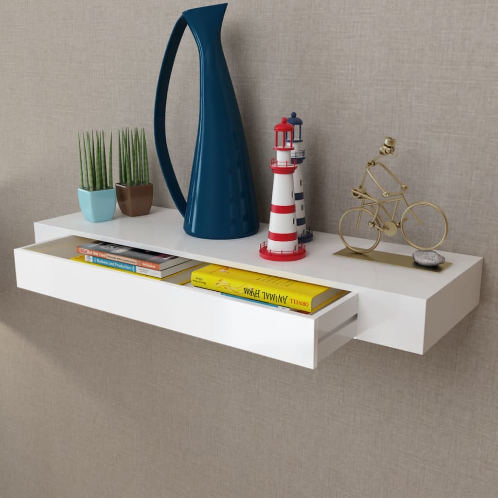 vidaXL Wandschap met Lade Wit - 35% Korting! Zo Goed Als Nieuw