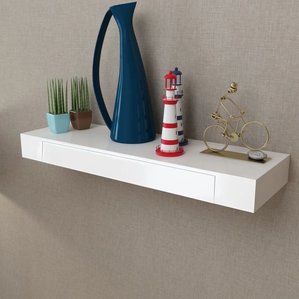 vidaXL Wandschap met Lade Wit - 35% Korting! Zo Goed Als Nieuw