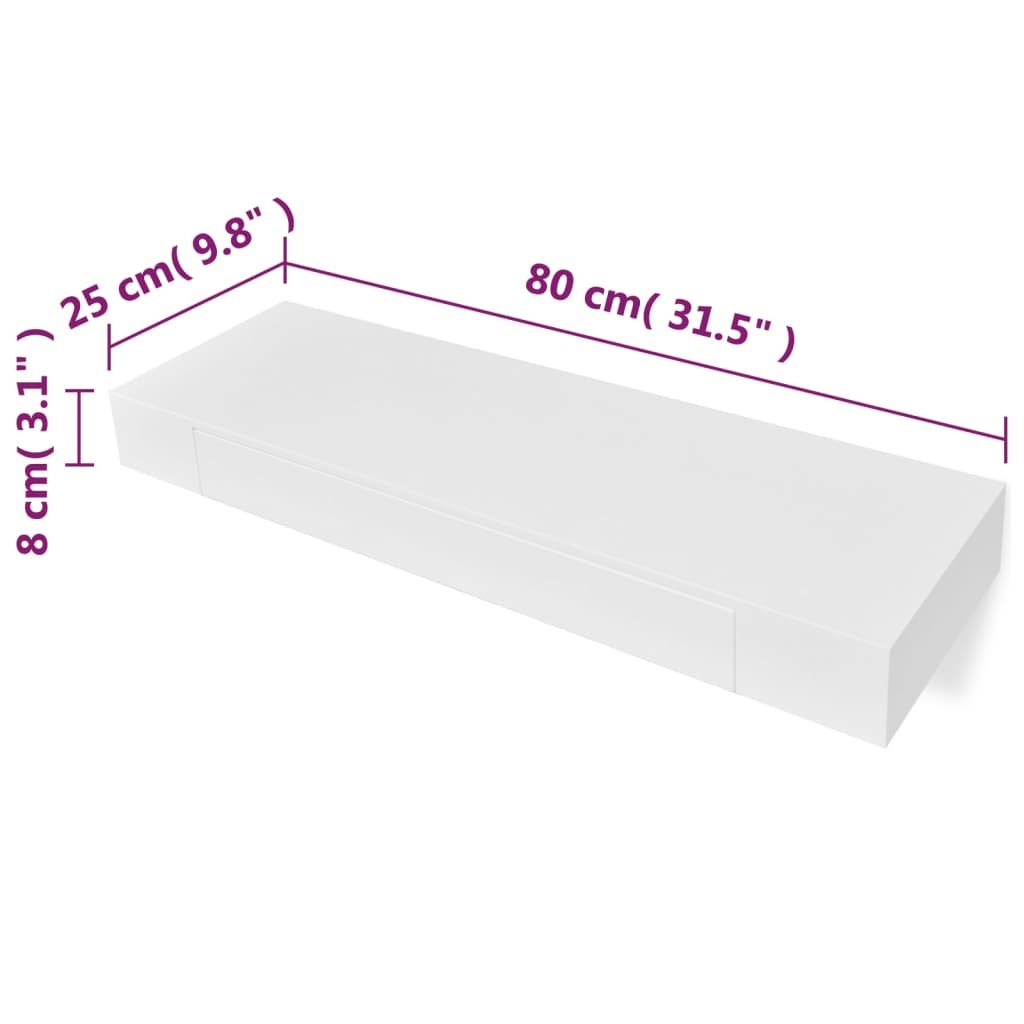 vidaXL Wandschap met Lade Wit - 35% Korting! Zo Goed Als Nieuw