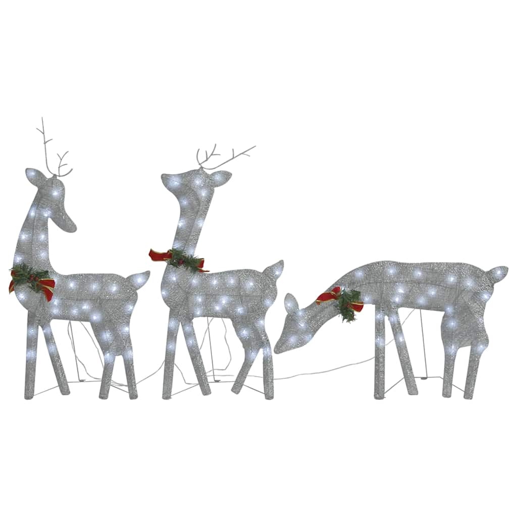 Kerst Rendierfamilie Wit/Zilver - 270cm - 35% Korting!