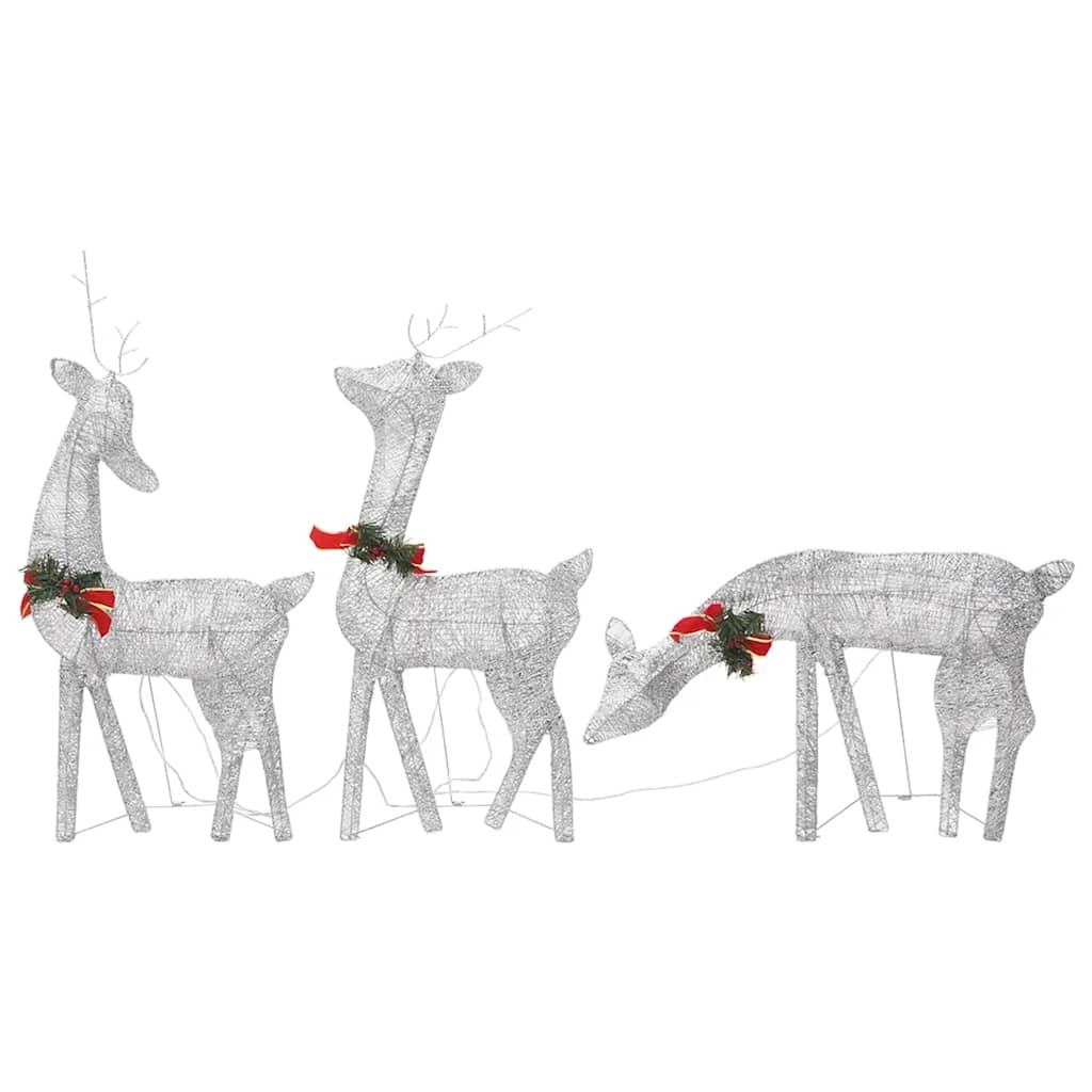Kerst Rendierfamilie Wit/Zilver - 270cm - 35% Korting!
