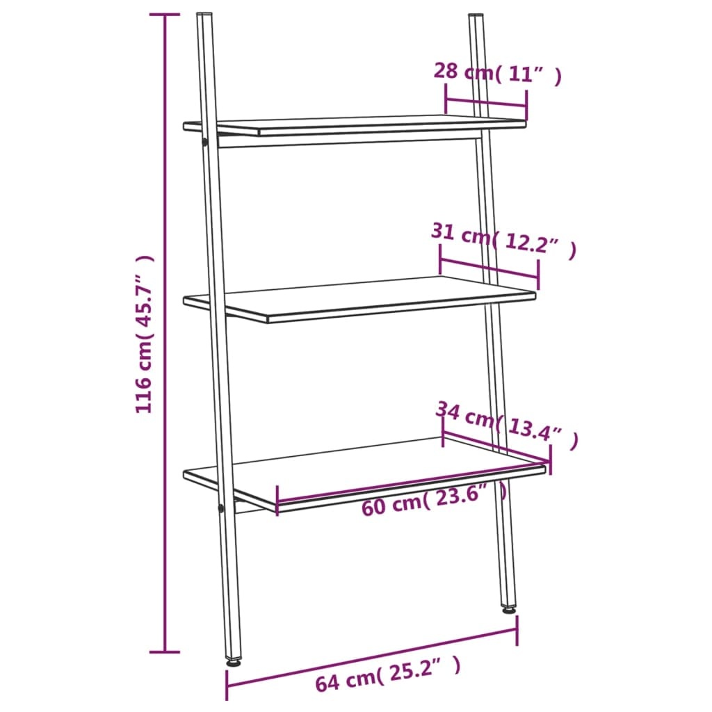 VidaXL Ladderrek Donkerbruin/Zwart - 35% Korting!