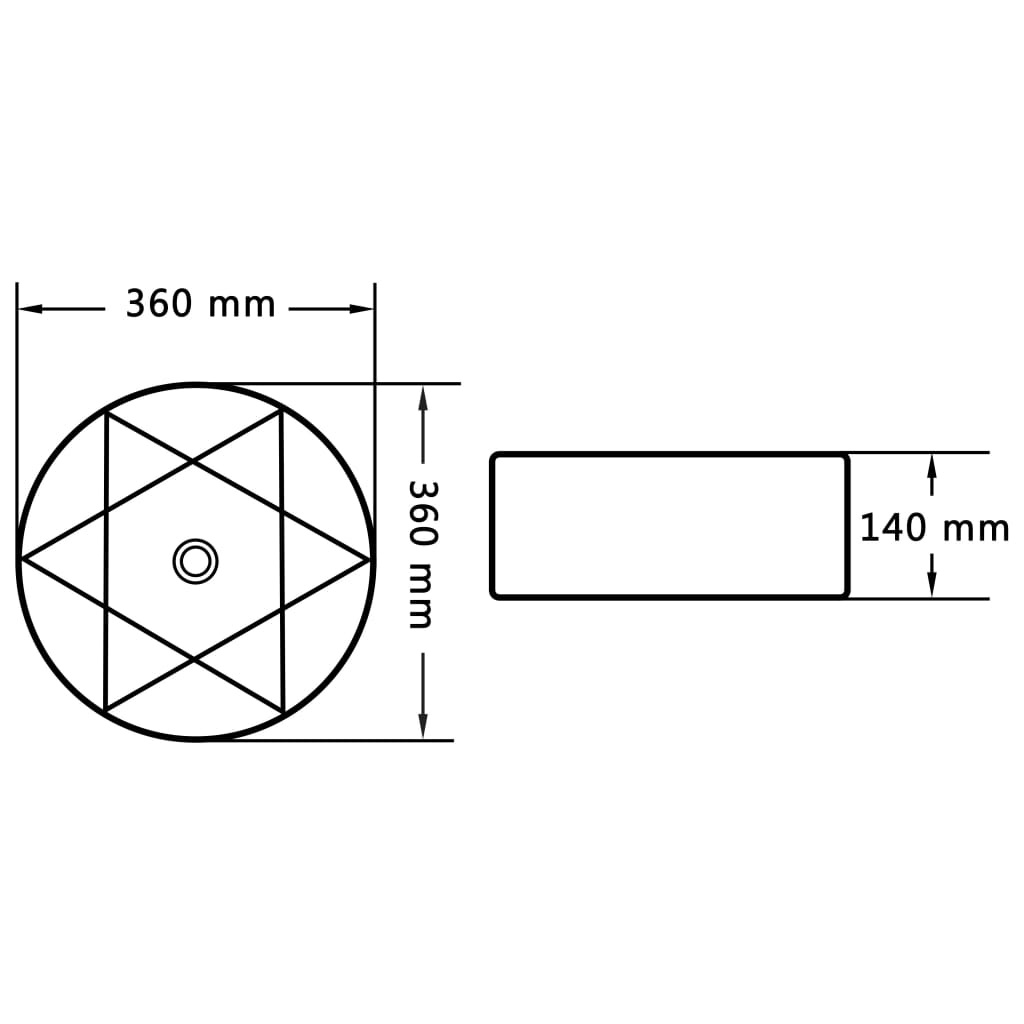 Wastafel Keramiek Wit 36cm - 41% Korting! Zo Goed Als Nieuw!