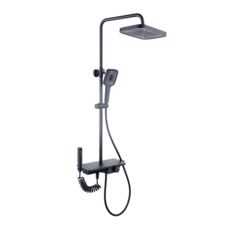 Regendoucheset Zwart 30cm - Thermostaat - 50% Korting!