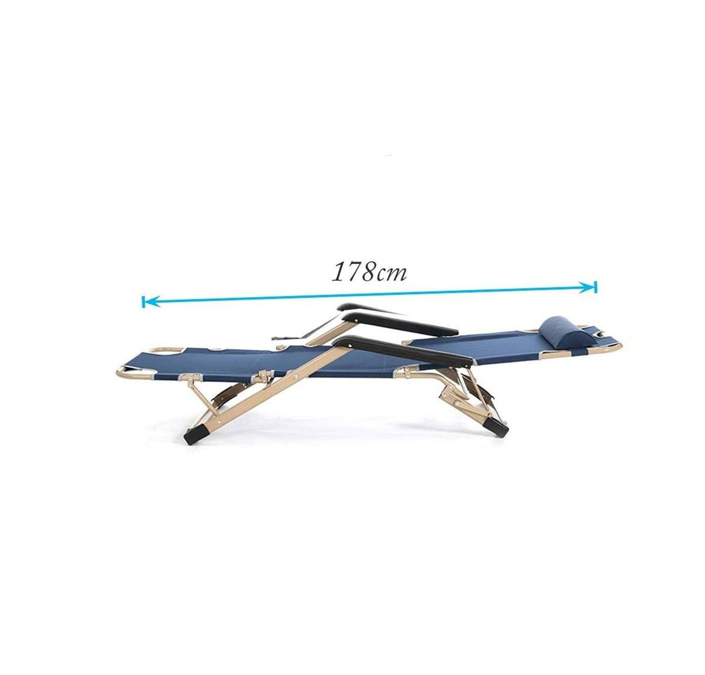 Ligstoel Tuin 2in1 Marineblauw - Hoofdsteun - 50% Korting!
