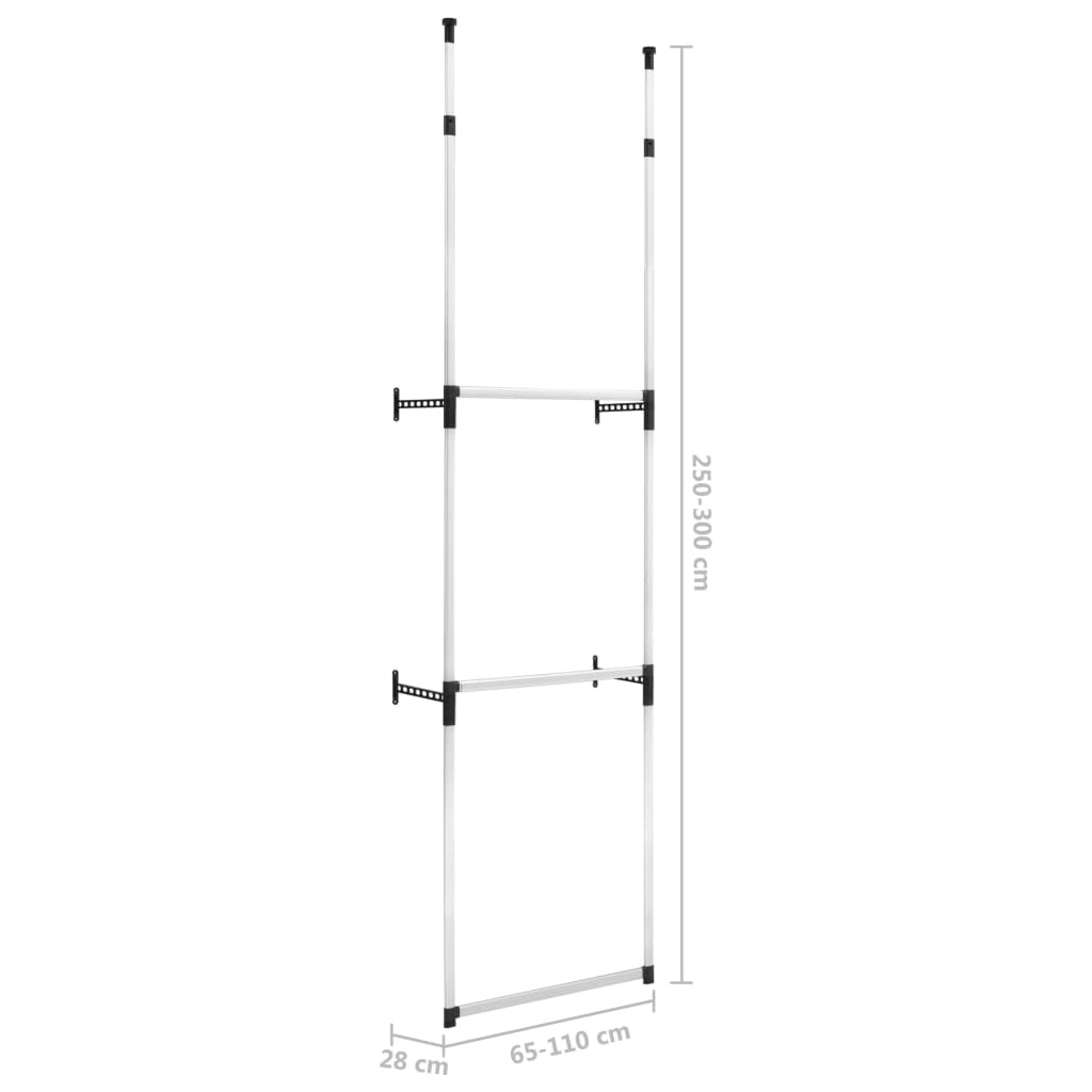 vidaXL Kledingkastsysteem Aluminium - Telescopisch & Verstelbaar - 35% Korting!