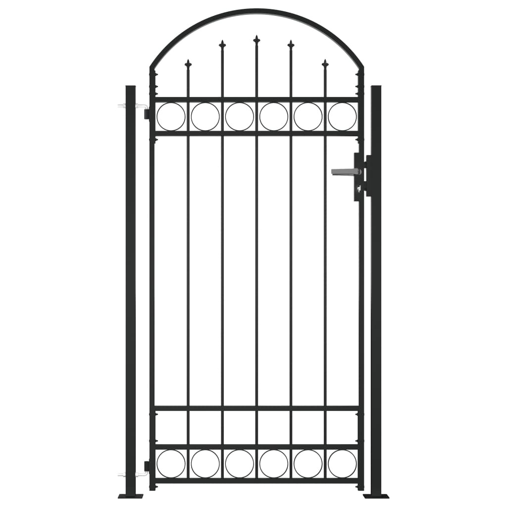 vidaXL Poort met Palen 105x204 cm Zwart - 35% Korting!